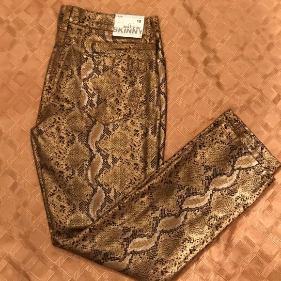 New York & Cie Skinny Ankle Low Rise Snake Print - Picture 1 of 3